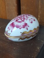 Herendi Pink,Arany Viktória Mintás Porcelán Tojás Doboz,Bonbonier.7.5 cm.