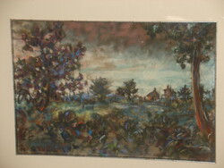 FARKASHÁZY MIKLÓS ( BP. 1895 - BP. 1964 ) : HÁZAK TÁVOLBAN