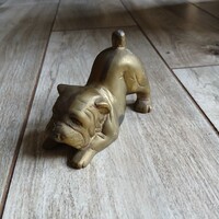 Pazar régi réz bulldog szobor V. (10,2x7,5X5,8 cm)