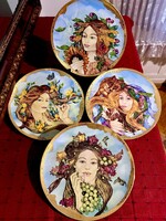 Hollóházi fali dísztányérok- Faragó Miklós Négy Évszak kollekció