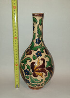 Badár Balázs mezőtúri váza – jelzett, ritka, kézzel korongozott és festett darab (28cm)