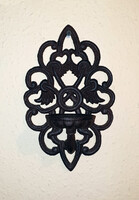 Öntöttvas, vintage fali gyertyatartó