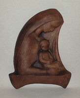 Káldor Aurél - terrakotta kerámia Szűz Mária, a kis Jézussal
