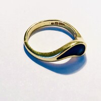 18 karátos arany gyűrű, 4,4 gramm,  54-es méret lapis lazuli színű tűzzománccal