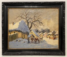 Garantáltan eredeti! Németh György (1888-1962) olaj, vászon festmény hibátlan állapotban!