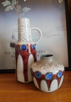 Veb Haldensleben mid century vázacsalád - 2 darab -  28 cm és 14 cm