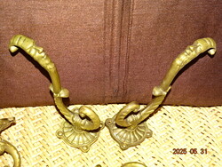 5 DB. !! RÉGI RÉZ-BRONZ MANÓ HOLD SARLÓ FEJES FALI FOGAS KAMPÓ AKASZTÓ