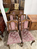 Hat db antik támlásszék új kárpittal