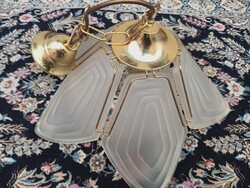 Tallyho Lighting réz mennyezeti lámpa opál üveg lappal. Alkudható.