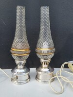Retro éjjeli lámpa pár – prizma üveggel