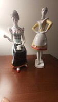 Hollóházi varrónő és táncosnő porcelán