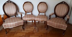 Bécsibarokk ülőgarnitúra, gyönyörű felújított állapotban