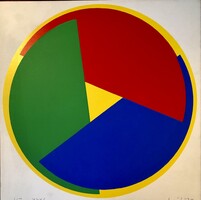 Fajó János: Kör, 1975 Jelzett, számozott (XXX/XIII.) szitanyomat, 30,5x29 cm