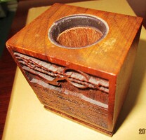 Különleges lézergravírozott kemény fa gyertyatartó