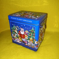 "Mikulás/karácsony/ajándék ". Zenélő fém doboz, díszdoboz, karácsonyi dekoráció.