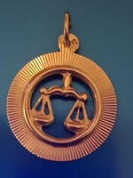 14 K arany 2,1 gramm horoszkóp medál "Mérleg ". Nagyon szép, azonnal hordható