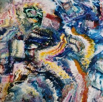 Baján Ildikó festmény 80 x 80 cm.