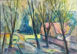 Göldner Tibor (1929 - 2023) : Napsütéses bajai park