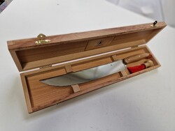 SABRAGE - Laguiole pezsgőkard fa díszdobozban – professzionális Sabre à Champagne, új állapotban