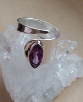 Ametiszt gyűrű 925 Sterling ezüst 57-es állítható