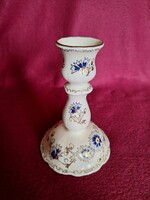 Zsolnay kézzel festett búzavirágos gyertyatartó