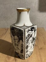 Hollóházi Szász Endre váza Jurcsák László négy évszak 24.5 cm