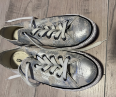 Converse All Star gyárilag koptatott ezüst bőr női tornacipő 39,5 (26cm)