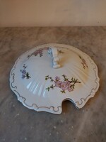 Zsolnay lila barackvirág mintás levesestál fedő