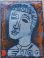 Cs. Uhrin Tibor  - portré mini  tűzzománc kép