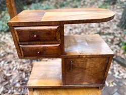 Régi art deco állólámpa, fiókos kis szekrény komód tároló