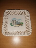 Bodrogkeresztúri kerámia áttört szélű  AGGTELEK emlék tálka - 12*12 cm (6p)