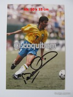 Bebeto brazil világbajnok dedikált  fényképe.    labda futball világbajnokság foci