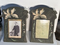 Gyönyörű szecessziós papírmasé fényképkeret párban