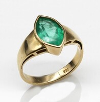 18 karátos smaragd drágaköves arany gyűrű certifikáttal
