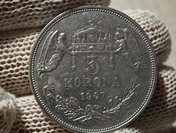 Ferenc József ezüst 5 korona 1907 KB eladó