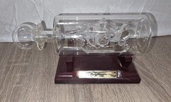 Detailed Glass Ship Model in a Glass, 5.5cm x 17cm