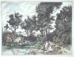 Herman Lipót „Fürdőzők idilli tájban”