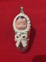 Régi pólyás baba karácsonyfadísz. Hibátlan!