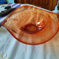 Viking Art Glass Epic Persimmon narancssárga üveg asztalközép, gyümölcs tál