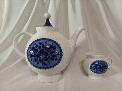 Schumann Arzberg teakiöntő és citromlés kiöntő fehér-kék mintával