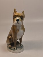 Zsolnay porcelán boxer kutya, hibátlan!