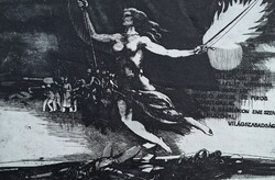 Konstantin László (1930-): Világszabadság (szignózott rézkarc) szocreál, szocializmus, 1970-es évek