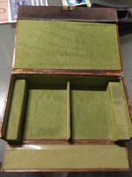 Antik bőr kártyadoboz, kártyatartó