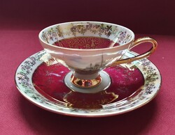 Gerold Bavaria német porcelán arany kávés szett csésze csészealj eszpresszó mokkás Friedrichshafen