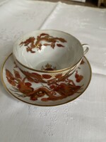 Álomszép  Kinai vékony sárkányos porcelán teás csésze tányérral.