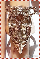 Vagány rock punk arany filled metszett vésett sátán ördög 21 mm gyűrű elöl 35 mm  VADI UJ