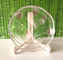 VINTAGE TULIPÁN MINTÁS " WALTHER GLAS NADINE SATIN " KEREK KÍNÁLÓ TÁL