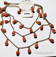 Három soros gyönyörű ékszer szett nyakék +füli vadi uj