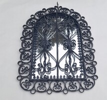 Pazar dús mintázatú kovácsolt fali tükör , oldalra kihajtható szárnyakkal