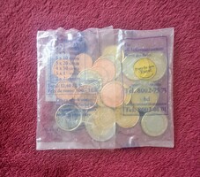 2002-es luxemburgi euró érmék, forgalmi sorok, verdefényes, bontatlan csomagban